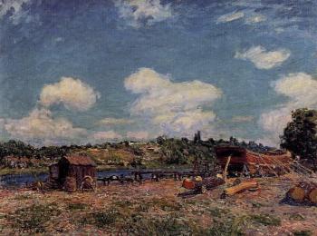阿爾弗萊德 西斯萊 Boatyard at Saint-Mammes 阿爾弗萊德 西斯萊 Boatyard at Saint-Mammes